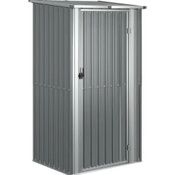 Hot haveskur 118,5x97x209,5 galvaniseret stål grå - Skure & Redskabsskure Skure, Garager & Carports