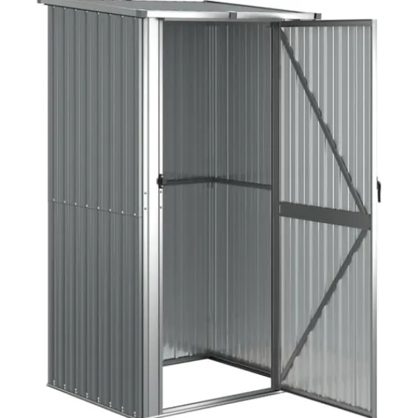 Hot haveskur 118,5x97x209,5 galvaniseret stål grå - Skure & Redskabsskure Skure, Garager & Carports