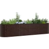 vidaXL Plantningsbænke^Højbed Brun 400 x 80 x 81 cm Stål