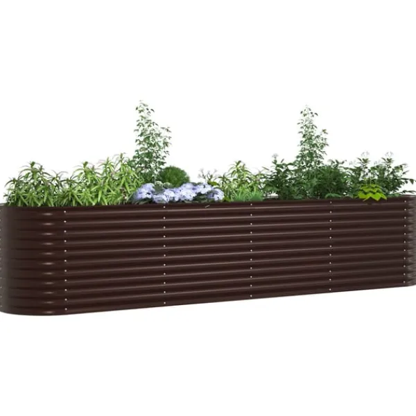 vidaXL Plantningsbænke^Højbed Brun 400 x 80 x 81 cm Stål