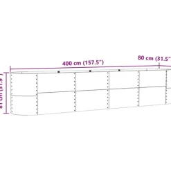 vidaXL Plantningsbænke^Højbed Brun 400 x 80 x 81 cm Stål