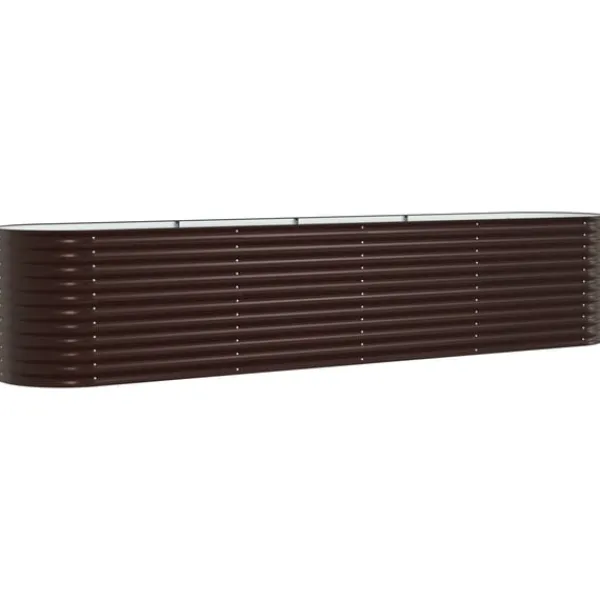 vidaXL Plantningsbænke^Højbed Brun 400 x 80 x 81 cm Stål