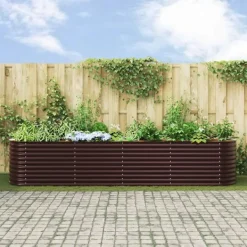 vidaXL Plantningsbænke^Højbed Brun 400 x 80 x 81 cm Stål