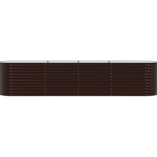 vidaXL Plantningsbænke^Højbed Brun 400 x 80 x 81 cm Stål