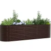 vidaXL Plantningsbænke^Højbed Brun 320 x 80 x 81 cm Stål