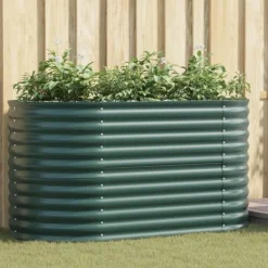 Discount Højbed Grøn 160 x 80 x 81 cm Stål Plantningsbænke