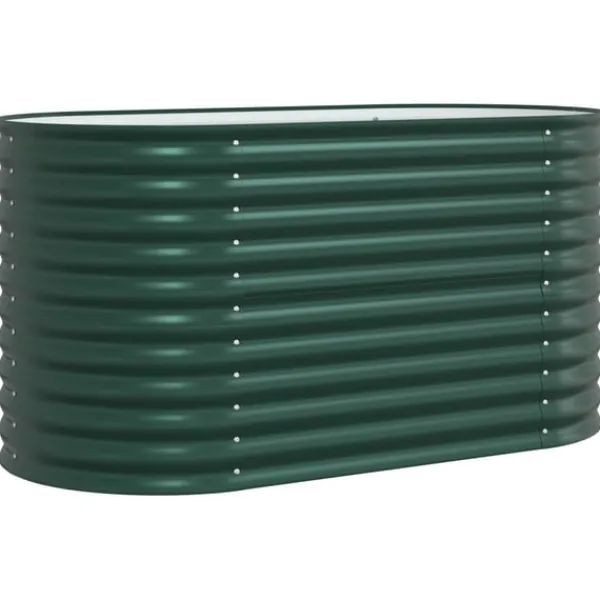 Discount Højbed Grøn 160 x 80 x 81 cm Stål Plantningsbænke