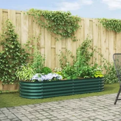 Online Højbed Grøn 240 x 80 x 44 cm Stål Plantningsbænke