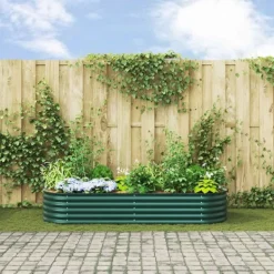 Online Højbed Grøn 240 x 80 x 44 cm Stål Plantningsbænke