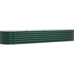 vidaXL Plantningsbænke^Højbed Grøn 320 x 80 x 44 cm Stål