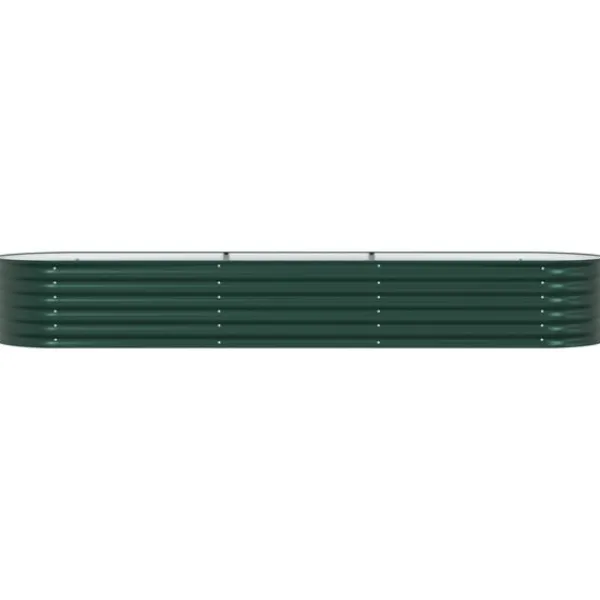 vidaXL Plantningsbænke^Højbed Grøn 320 x 80 x 44 cm Stål
