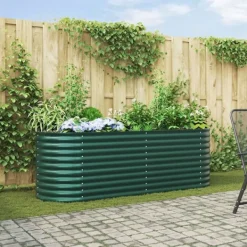 Clearance Højbed Grøn 240 x 80 x 81 cm Stål Plantningsbænke