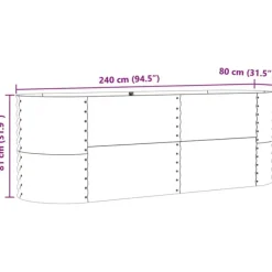 Clearance Højbed Grøn 240 x 80 x 81 cm Stål Plantningsbænke