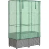 vidaXL Drivhus^højbed med drivhusovertræk 80x40x138 cm rattan-look