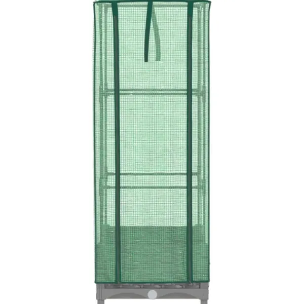 New højbed med drivhusovertræk 40x40x123 cm rattan-look Drivhus