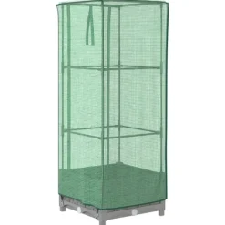 New højbed med drivhusovertræk 40x40x123 cm rattan-look Drivhus