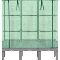 Hot højbed med drivhusovertræk 120x40x140 cm rattan-look Drivhus
