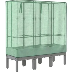 Hot højbed med drivhusovertræk 120x40x140 cm rattan-look Drivhus