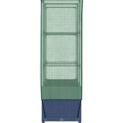vidaXL Drivhus^højbed med drivhusovertræk 80x40x138 cm rattan-look