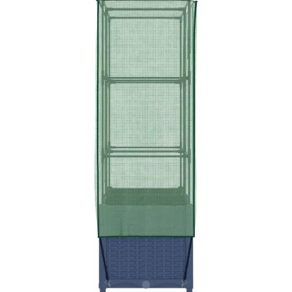 vidaXL Drivhus^højbed med drivhusovertræk 80x40x138 cm rattan-look