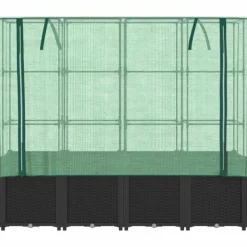 Discount højbed med drivhusovertræk 160x40x153 cm rattan-look Drivhus