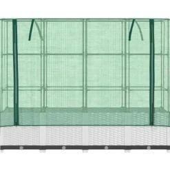 højbed med drivhusovertræk 160x40x138 cm rattan-look Drivhus