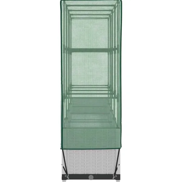 højbed med drivhusovertræk 160x40x138 cm rattan-look Drivhus