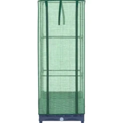 Outlet højbed med drivhusovertræk 40x40x123 cm rattan-look Drivhus