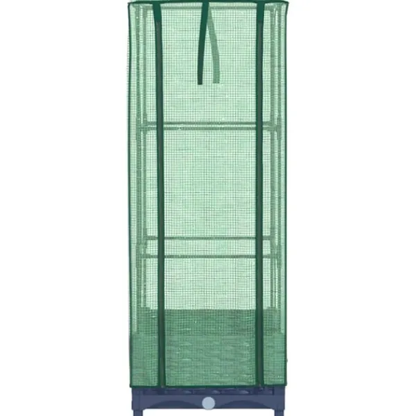 Outlet højbed med drivhusovertræk 40x40x123 cm rattan-look Drivhus