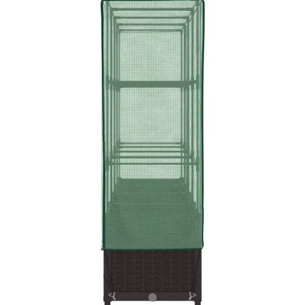 Online højbed med drivhusovertræk 160x40x138 cm rattan-look Drivhus