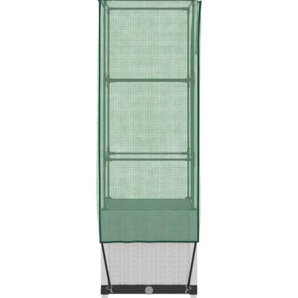 Outlet højbed med drivhusovertræk 40x40x139 cm rattan-look Drivhus