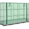 vidaXL Drivhus^højbed med drivhusovertræk 160x40x123 cm rattan-look