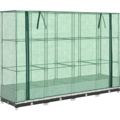 vidaXL Drivhus^højbed med drivhusovertræk 160x40x123 cm rattan-look