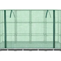 vidaXL Drivhus^højbed med drivhusovertræk 160x40x123 cm rattan-look