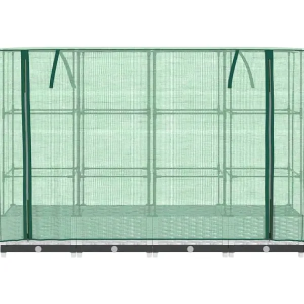 vidaXL Drivhus^højbed med drivhusovertræk 160x40x123 cm rattan-look