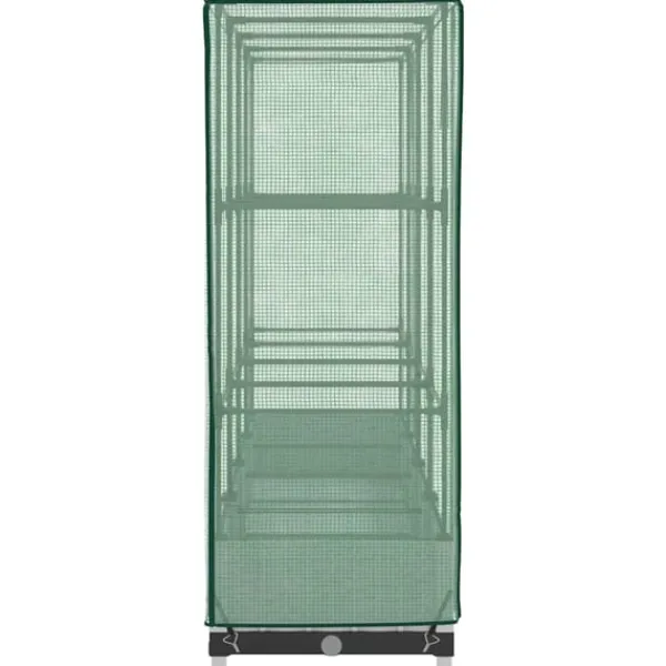 vidaXL Drivhus^højbed med drivhusovertræk 160x40x123 cm rattan-look