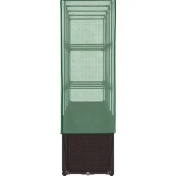 vidaXL Drivhus^højbed med drivhusovertræk 160x40x153 cm rattan-look