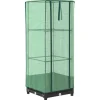 vidaXL Drivhus^højbed med drivhusovertræk 40x40x123 cm rattan-look