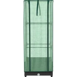 vidaXL Drivhus^højbed med drivhusovertræk 40x40x123 cm rattan-look