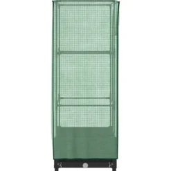 vidaXL Drivhus^højbed med drivhusovertræk 40x40x123 cm rattan-look
