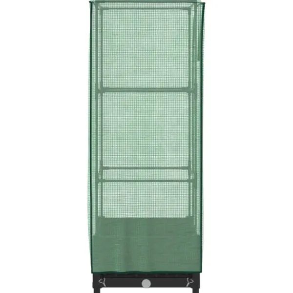 vidaXL Drivhus^højbed med drivhusovertræk 40x40x123 cm rattan-look