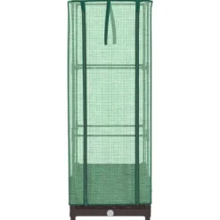 Clearance højbed med drivhusovertræk 40x40x123 cm rattan-look Drivhus