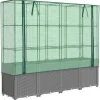 vidaXL Drivhus^højbed med drivhusovertræk 160x40x153 cm rattan-look