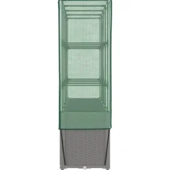 vidaXL Drivhus^højbed med drivhusovertræk 160x40x153 cm rattan-look
