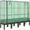 Hot højbed med drivhusovertræk 160x40x140 cm rattan-look Drivhus