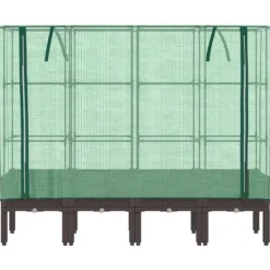 Hot højbed med drivhusovertræk 160x40x140 cm rattan-look Drivhus