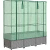 vidaXL Drivhus^højbed med drivhusovertræk 120x40x138 cm rattan-look