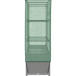vidaXL Drivhus^højbed med drivhusovertræk 120x40x138 cm rattan-look