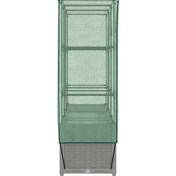 vidaXL Drivhus^højbed med drivhusovertræk 120x40x138 cm rattan-look