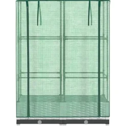 Online højbed med drivhusovertræk 80x40x123 cm rattan-look Drivhus